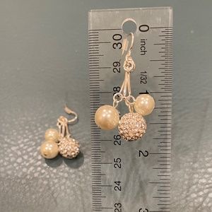Talbot’s Glass Pearl and Crystal Earrings NWOT